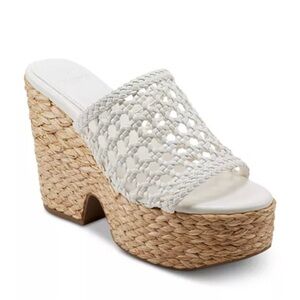 Marc Fisher LTD. Hollis Woven Slip On Espadrille Platform High Heel Sandals 10M